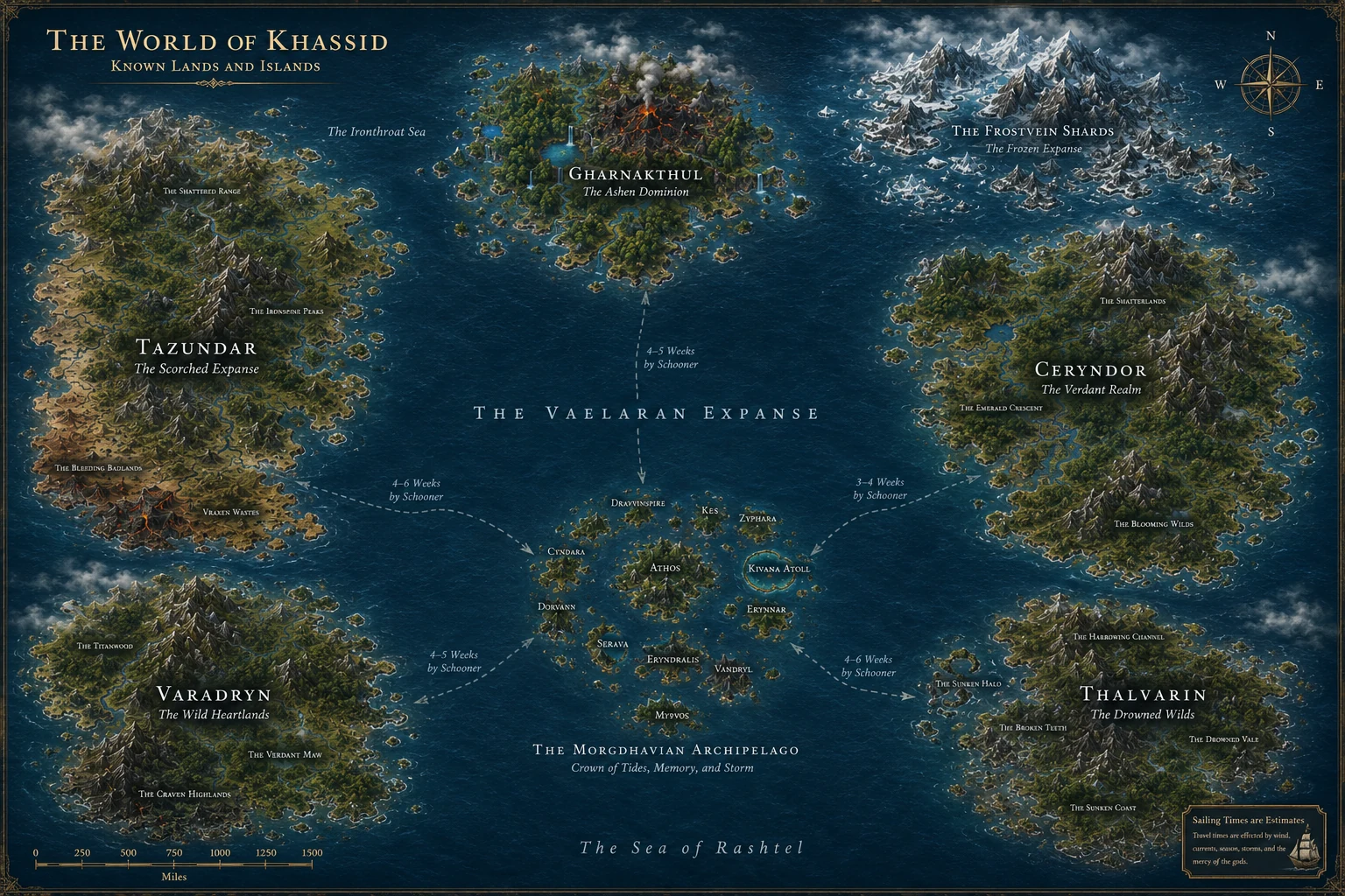 Map of the known lands and islands of Khassid