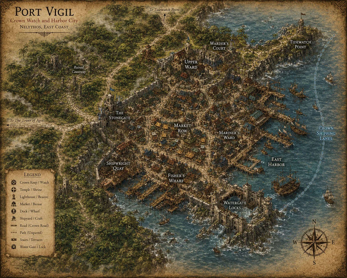 Chart of Port Vigil on Nelythos